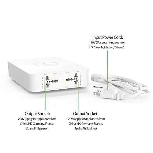 UMI 110V to 220V Step Up Voltage Converter LX-300C Toroidal Transformer Without Wireless Charging for 220V appliances to be Used in US