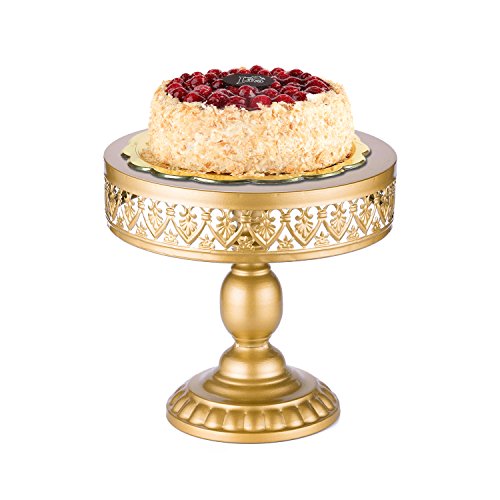 URANMOLE 18K Gold Antique Metal Cake Stand, Round Cupcake Stands, Wedding Birthday Party