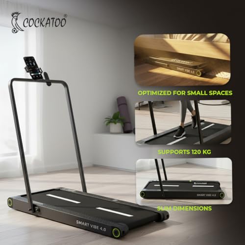 Image of Cockatoo Smart Vibe 4.0, 2 HP-4 HP Peak Vibration Walkpad Treadmill with Fat-Burning Massage Vibrator for Home, Max User Weight 120 Kg
