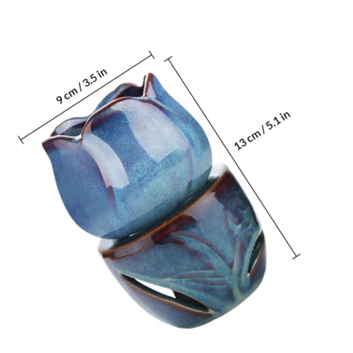 Diffuseur de parfum en céramique bleue, objet décoratif de haute qualité