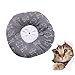DECOMELODY Breathable Lick Cat Elizabethan Collar Soft PET Recovery Collar for Cats and Kittens Size -Friendly Design Prevents Biting and Licking Grey Color