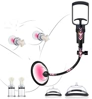 Muschipumpe Kit mit 2 Nippelsauger für Frauen, Vagina Pumpe Pussy Sexspielzeug Solo, Klitoris Sauger Sex Spielzeug für die Frauen Paare, Sex Toyset BDSM Nippelsauger mit 3 Starken Saugnäpfen