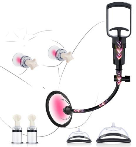 Muschipumpe Kit mit 2 Nippelsauger für Frauen Vagina Pumpe Pussy Sexspielzeug Solo Klitoris Sauger Sex Spielzeug für die Frauen Paare Sex Toyset BDSM Nippelsauger mit 3 Starken Saugnäpfen