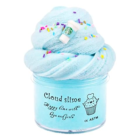 Sky Blue Cloud Slime, Non-Sticky and Putty Slime, Stress Relief Scented Slime Toy for Kids Education, Party Favor and Birthday Gift(7oz 200ML) Cover