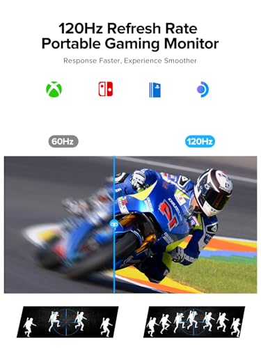 Image of UPERFECT Portable Monitor Battery Touchscreen 120HZ | 15.6 inch 1ms Gaming Monitor | Built-in 10800mAh Battery Powered | Type-C & MINI HDMI | Travel Screen for Laptop, Computer, Game Consoles