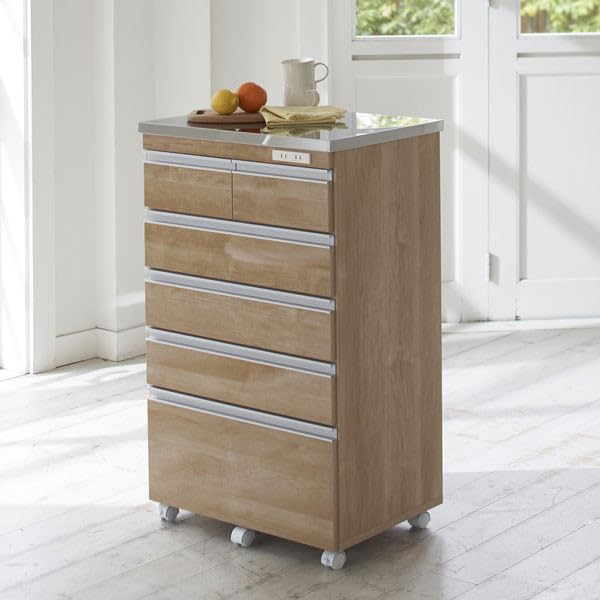 Amazon｜イヌイ キッチンカウンターステンレス天板 鏡面 食器棚 5段 幅  