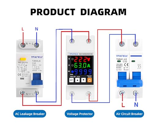 Image of XPR3SS AVR-63S 63A Single Phase Energy Meter | DIN Rail Digital kWh Meter with Over /Under Voltage + Over Current Protection | Adjustable Voltage Protector Relay with Auto Recovery From Overload