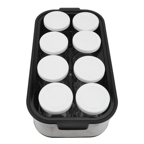 Fabricante de Yogurt Eléctrico de Luqeeg 1.4L, Máquina de Yogurt de Yogurt, Temperatura y Tiempo Ajustable, Automáticamente Automáticamente Máquina de Yogurt Portátil con 8 Piezas de Yogurt Frascos