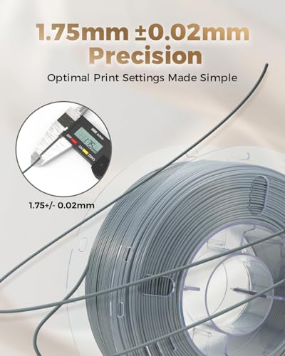 Image of VOXELAB Silk+ PLA Filament 1.75mm, Shiny Chrome-Like Finish with Enhanced Layer Adhesion, 1kg (2.2lbs) for Most FDM 3D Printers, Smooth & Flawless Printing(Silver)