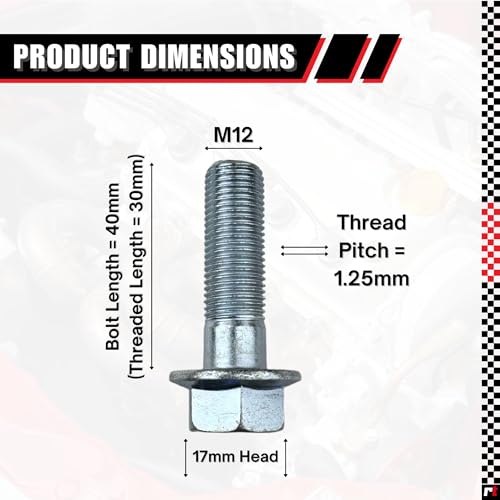 Image of M12-1.25 x 40mm ISO Grade 10.9 Hex Flange Bolt - JIS B1189, Partially Threaded, Japanese Industry Standard Hardware (1pc)