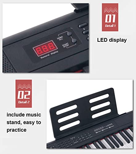Piano numérique 88 touches pleine grandeur avec touches dynamiques clavier électrique clavier portable support de piano Bluetooth MIDI for débutants adultes enfants inclus support, pédale de sustain - Les Beatles, Paul McCartney, John Lennon, RIngo Starr, George Harrison Piano numérique 88 touches pleine grandeur avec touches dynamiques clavier électrique clavier portable support de piano Bluetooth MIDI for débutants adultes enfants inclus support, pédale de sustain – Image 7