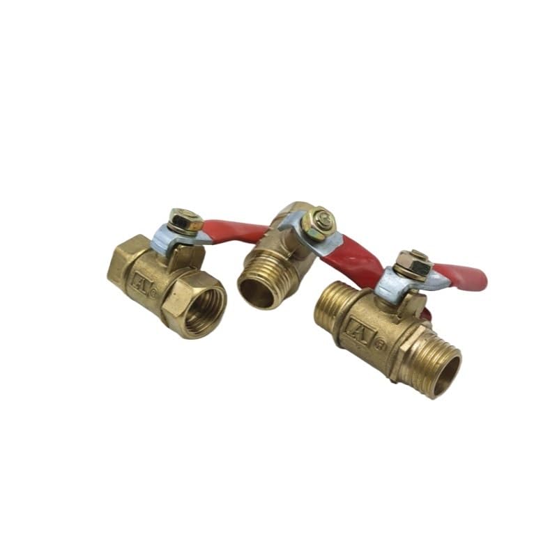DSZUJTYROP 1pc 1/2' BSP Male to Male Thread Two Way Brass Pneumatic Shut Off Ball Valve Pipe Fitting