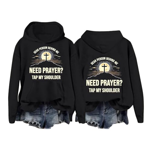 Générique Sweatshirts Sweat à Capuche Tendance à Manches Longues avec imprimé Lettres, idéal pour l'automne et l'hiver. (Black, XS)