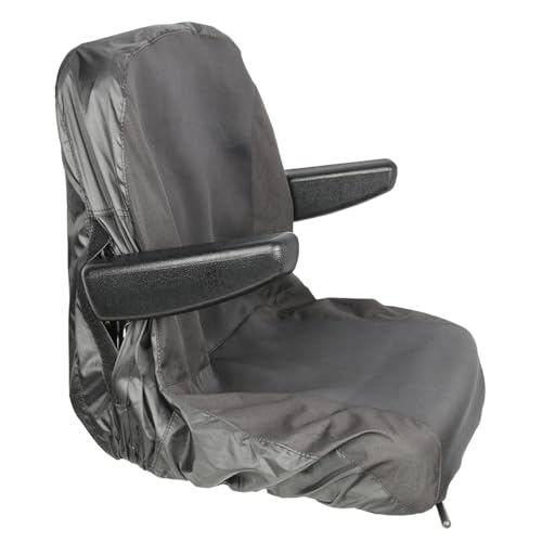 Mulcort Housse de Siège, Housse de siège de Tracteur imperméable avec 2 Poches de Rangement, pour Tondeuse autoportée(Taille L, Noir)