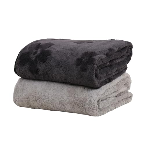 Image of HANKER Ultra Luxury Large /Full Size Plush Bath Towel | Set of 2 | Black and Gray Super, Very Soft On Skin, Luxurious Fabric, Pure Polyamide, 70x140cm, 500GSM