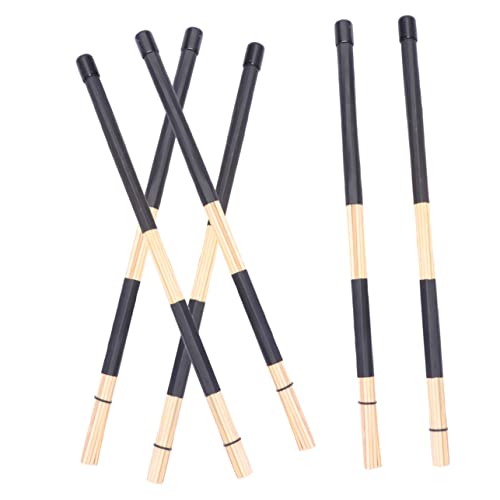 3 pares de baquetas portátiles para batería negra miniatura 1