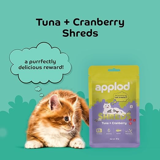 Image of Tuna with Cranberry Soft Cat Treats for Kittens & Adult Cats | Made with Real Tuna | Grain-Free Protein-Rich Snacks with Taurine & No Fillers | Pack of 2 | 35g x 2