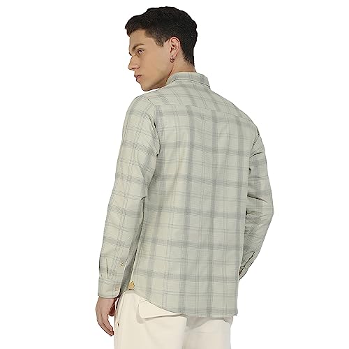 Image of CAHOOT Men's Button Up Regular Fit Shirt for Casual Wear | Regular Sleeve | Spread Collar | Button Closure | Shirts Crafted with Comfort Fit for Everyday Wear