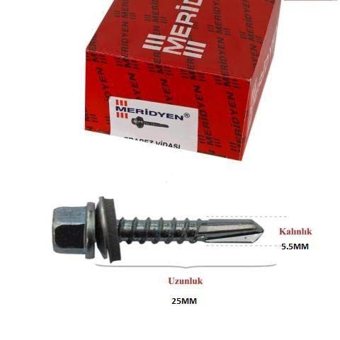 KATAR Meridyen Trapez Çatı Vidası 5.5X25 (500'lü Paket)