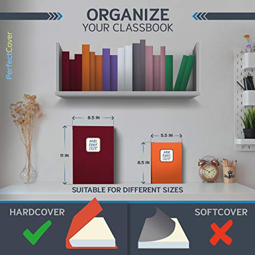 7 Pack Stretchable Book Covers - Multiple Colors Durable, Washable, Reusable And Protective Jackets For Hard Cover Schoolbooks And Textbooks - By Perfectcover (7-Pack, Set-2) #TOP1