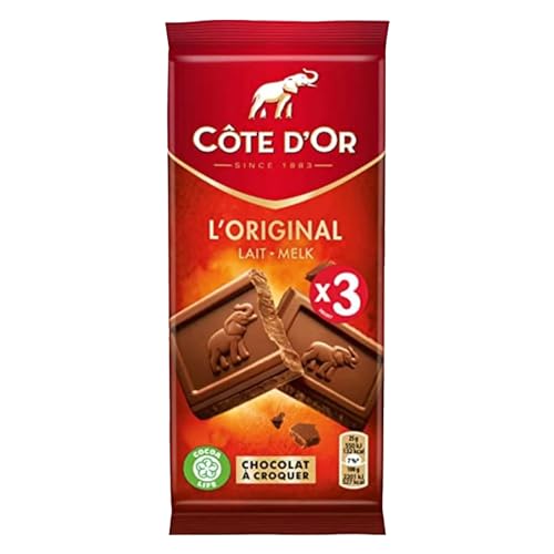 Côte d'Or - Tablette Chocolat au Lait - L'Original - Extra Fin - 3 x 100 g