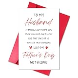 LYMEQING Romantic Father’s Day Card for Husband Hubby Him Men, Sweet Father’s Gift Card from Wife (It Means a Lot to Me How Much You Love Our Family and Take Care of Us, You Are Truly Amazing)