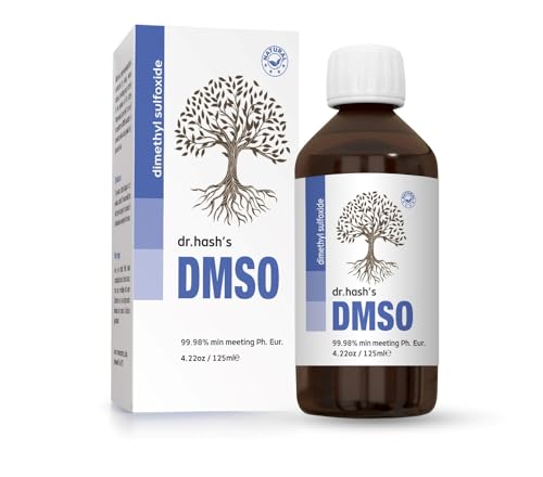 DMSO Dimethyl Sulfoxide 99.9% | Ph. Eur. 125ml in Amber Glass Bottle | Undiluted & Odourless | Made in United Kingdom by Dr Hash