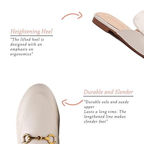 Minorsu Buckle Mules For Women Round Toe Backless Flat Mules Slides Mules Shoes Ladies Slip-On Loafers #TOP2