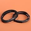 Mayoii Mens Leather Bracelet Vintage Style Handmade Braided Leather Bracelet for Men with Magnetic Clasp, Personalized Mens Gift (Black and mixed colours) #5