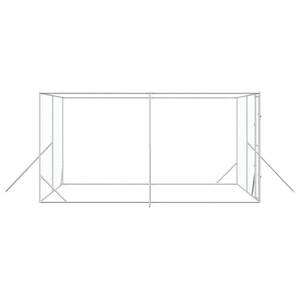 Perrera para perros al aire libre, 4 x 4 x 2 m, acero galvanizado, caño para cachorros, parque al aire libre, jaula, cercado para animales, cercado para perros, resistente a la intemperie, al