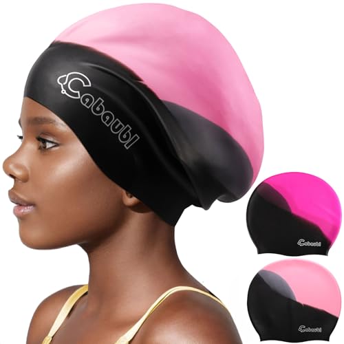 EOGRFW Cabaubl Badekappe Kinder,2 Stück Silikon Schwimmkappe für Mädchen...