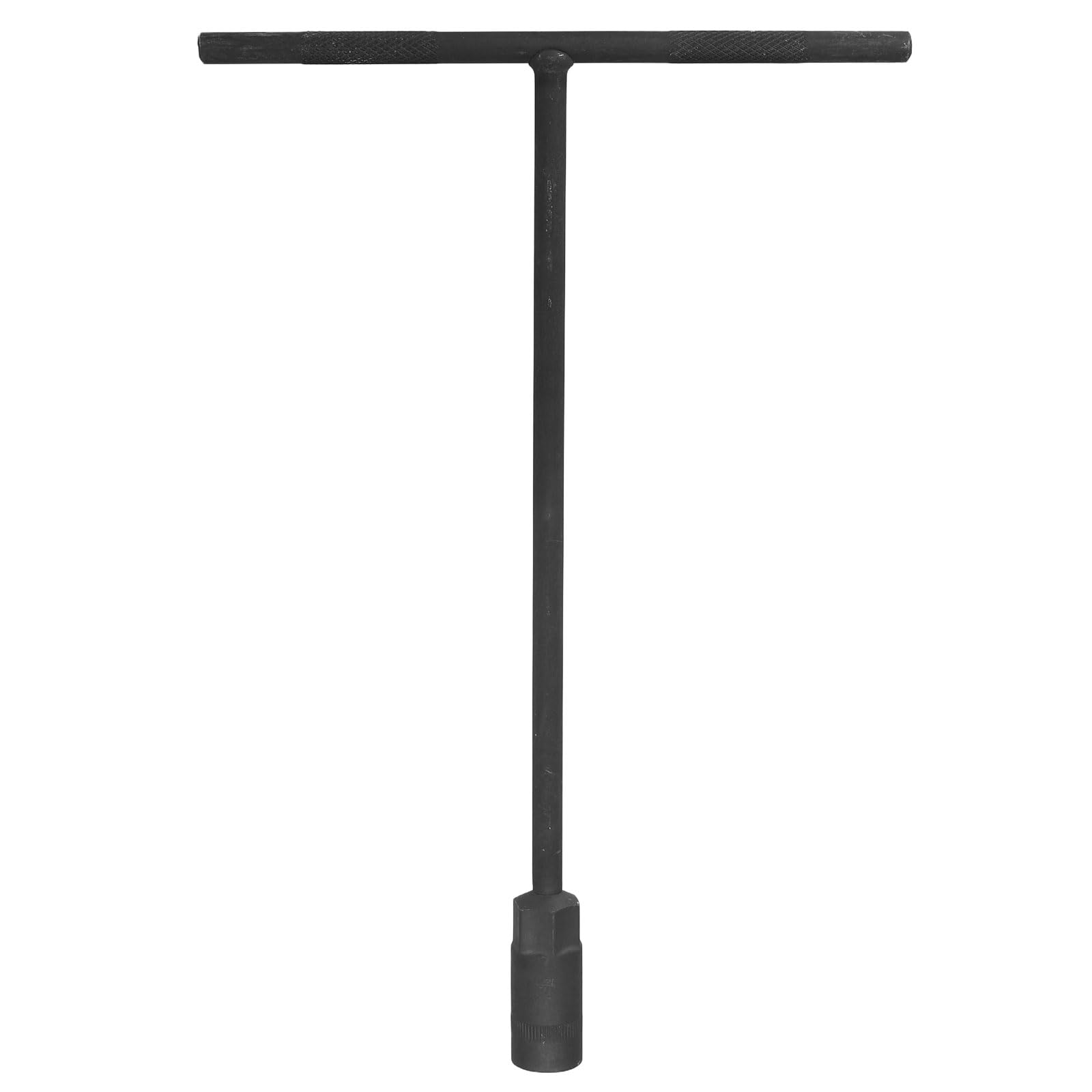 sourcing map T-Handle Wrench Socket 14mm Metric High Carbon Steel 6-Point Spanner Socket with Long Reach for Motorcycle Bicycle Car Repair, Gray-Black