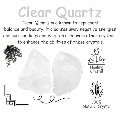 Image of 2Pcs Clear Quartz 1.8-2.2 inch Large Raw Crystals Natural Healing Stones Rough Rocks Clear Quartz Crystal for Polishing Wicca Reiki Decoration Tumbling DIY Wire Wrapping Rock Gifts
