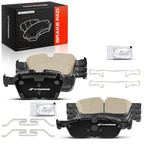 H481 - Brake Pad Wear Warning Light Failure - 2021-2024 Jaguar E-Pace 2 A-Premium Front and Rear Ceramic Brake Pads Set Compatible with Jaguar & Land Rover Models - XE2017-2019, F-Pace/XF 2017-2020, E-Pace 18-19, Range Rover Evoque, Range Rover Velar, Discovery Sport