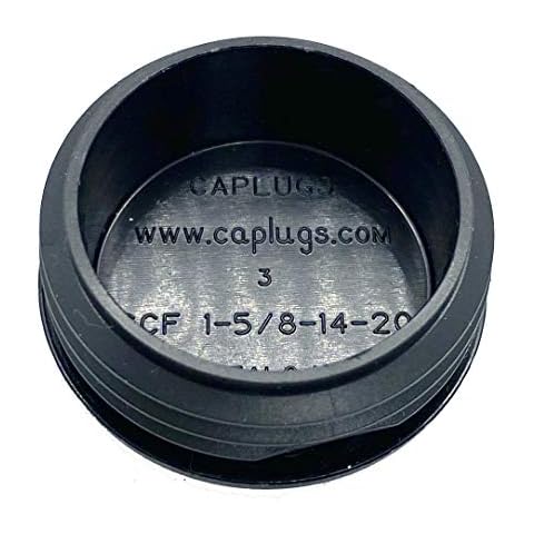 1-5/8" - 1-625 Inch OD Head Dia - (14-20 Ga - 1.46" - 1.55" ID) Snap-in Round Black Plastic Plugs w/Flexible Ridges | Fencing Post Tube Inserts | Fitness Equipment End Caps (100) Cover
