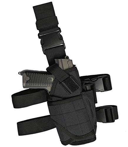Molle Tactical Pistol Thigh Gun Holster, Drop Leg Holster, Right Hand Adjustable