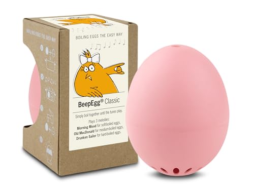 PiepEi Classic Rosé - Singende Eieruhr zum Mitkochen - Eierkocher für 3 Härtegrade - Piep Ei mit 3 Melodien - Lustiges Kochei - Musik Eggtimer - Brainstream