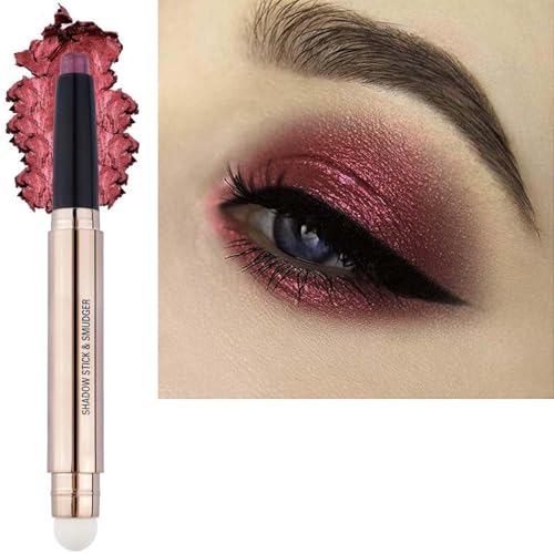 Metiplou Sombra de ojos, delineador de ojos rojo, delineador de ojos para maquillaje de ojos, crema, brillo suave, brillo oscuro, brillante, mate, crema de ojos simple, paleta de imprimación