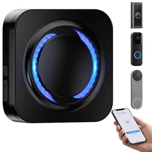 LUCKYDUO Smart Wireless Doorbell Chime - Compatible with Blink, Ring, Google Nest Video Doorbells, APP Setup, 5 Adjustable Volume Ringer, Wireless Door Bells Chimes for Business/Home When Entering
