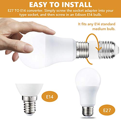 BUZIFU 10 Pezzi Adattatore Lampadina da E14 a E27