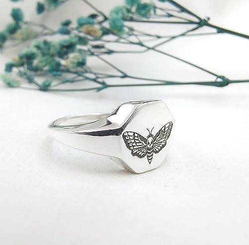 Sterling Silver Death Moth Ring, Death Hawk Moth Ring, Death Moth Head Gold Ring, Death Moth Jewelry3