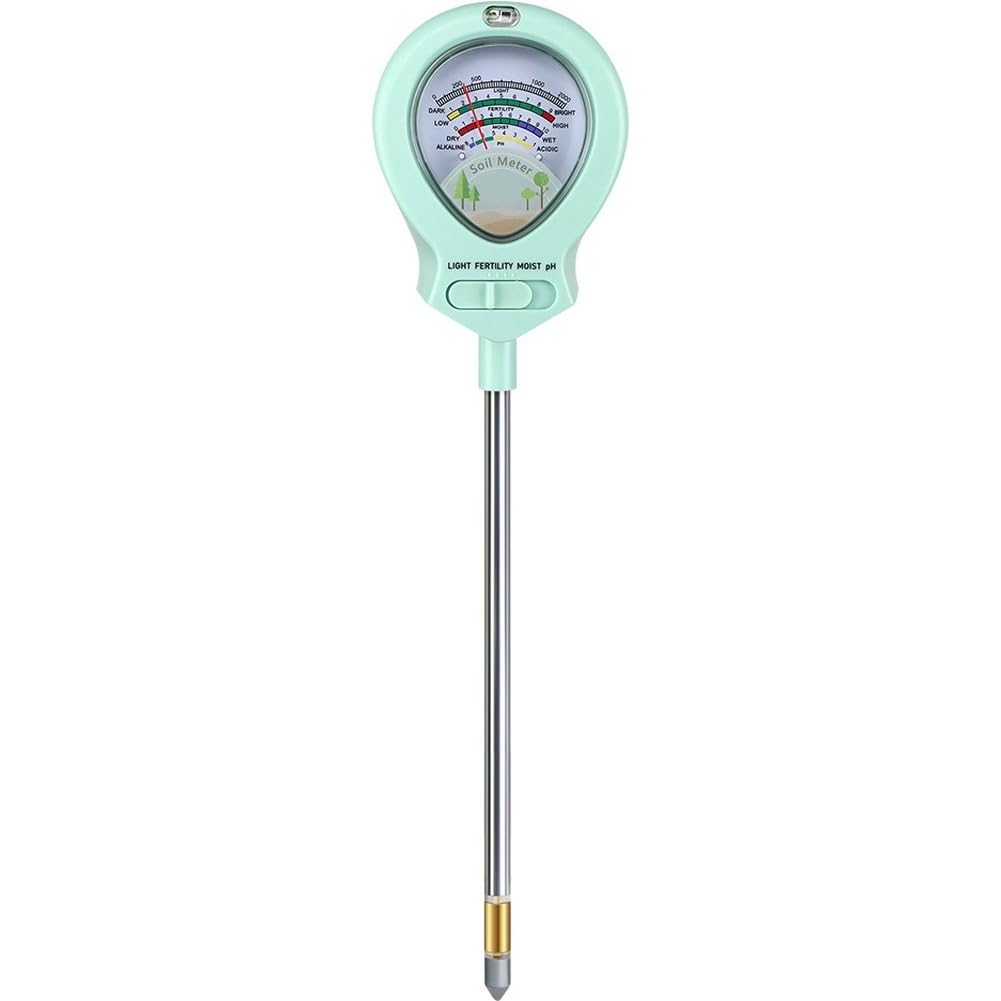 Aundhegrtt As Shown Multifunctional 4 In 1 Soil Tester Meter For Garden Potted Plants Including Ph, Fertility, Light& Humidity Measurement