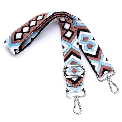Image of S&loyoe Silver bucklePurse Straps Replacement Crossbody Bag Strap Adjustable Wide Guitar Straps for Handbags 1.5inch (Diamond 10 Silver)
