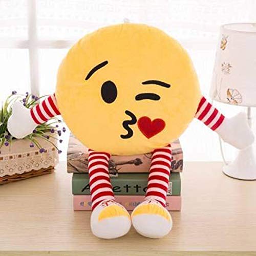 Image of HUG 'n' FEEL SOFT TOYS Soft Toys Long Soft Lovable hugable Cute Giant Life Size Teddy Bear Plush & Stuffed Toys (Emoji Pillow, Kissing Emoji)