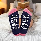 Coopyin Cat Mom Mothers Day Gifts for Women Cats Owner Parent Cats Lovers Themed Christmas Birthday Stocking Stuffers Funny Kitty Gifts Best Cat Mom Ever Socks Unique Sentimental Present
