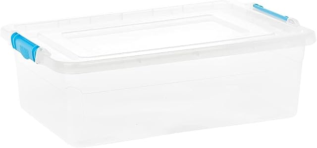 VTL® 1X32L PLASTIC STORAGE BOXES LITRE BOXES CLIP ON LIDS TRANSPARENT BOXES CLEAR LID (PACK OF 1)