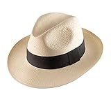 Hauteur de tête 10cm Classic Italy - Chapeau Panama Paille Homme ou Femme Gibara - Taille 56 cm - 56-Anthracite