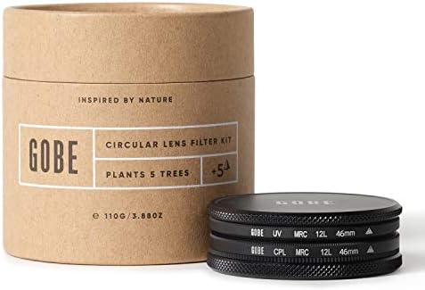 Gobe 46mm UV + Circular Polarizing (CPL) Lens Filter Kit (1Peak)