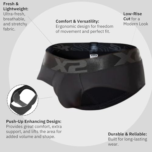 X2 Men’s Enhancing Briefs – Low-Rise, Push-Up Pouch, Ultra-Comfortable, Breathable & Lightweight Fabric3