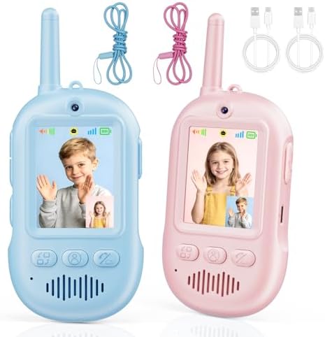 Walkie Talkies for Kids, 2 Pack Toddler Toys with HD Camera & Voi...